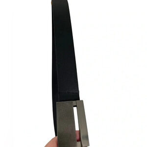 Mexx Black leather Men's Belt with  Rectangular Metal Buckle